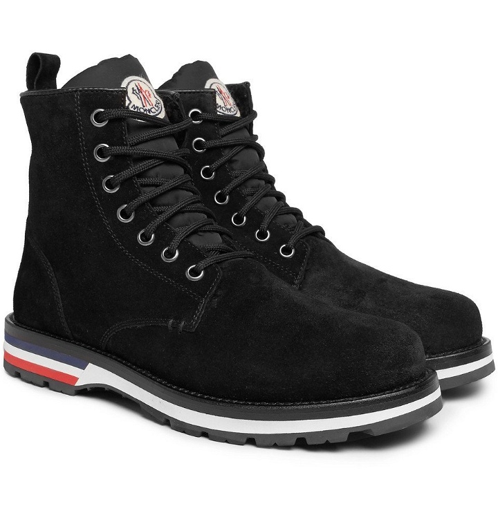 Photo: Moncler - New Vancouver Shearling-Lined Suede Boots - Men - Black