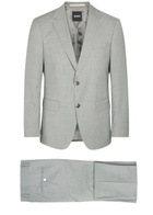 Boss Houndstooth Stretch-wool Suit Grey