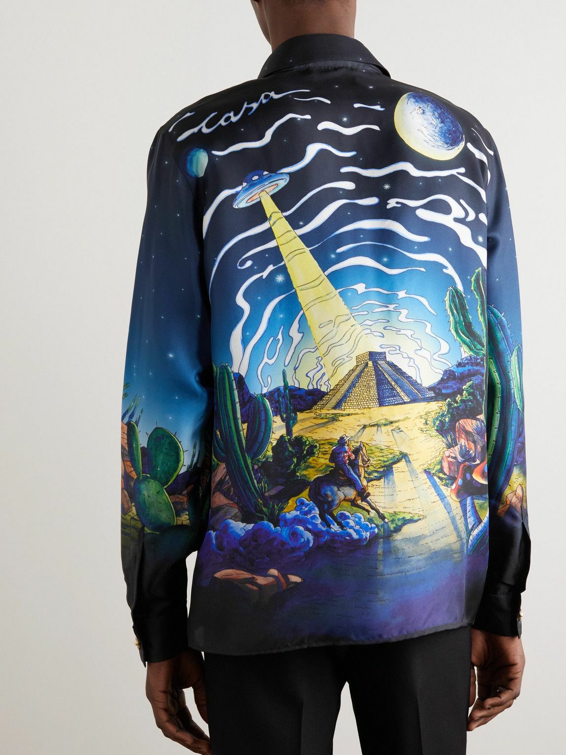 Casablanca - Printed Silk-Twill Shirt - Black Casablanca