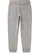 Alexander McQueen - Tapered Logo-Embroidered Cashmere-Blend Track Pants - Gray