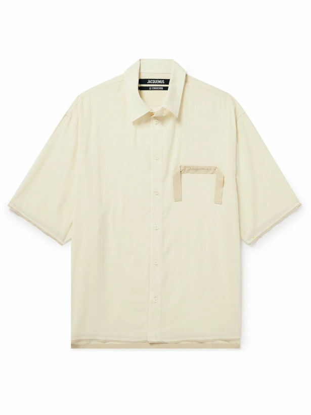 Photo: Jacquemus - Cabri Webbing-Trimmed Cotton-Poplin Shirt - Neutrals