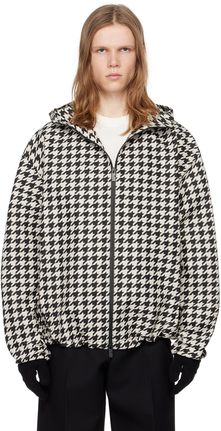 Burberry Black & White Houndstooth Jacket Burberry