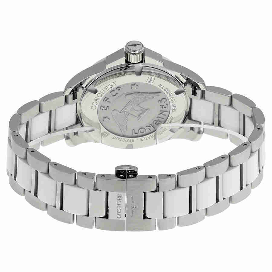 Longines Conquest White Ceramic Diamond Ladies Watch L32810877