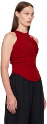 SELASI Red Ruched Tank Top