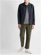 Alex Mill - Straight-Leg Cropped Slub Cotton and Linen-Blend Drawstring Trousers - Green
