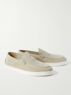 Christian Louboutin - Varsiboat Logo-Embossed Suede Loafers - Neutrals