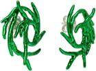 HUGO KREIT SSENSE Exclusive Green Mini Coral Twist Earrings