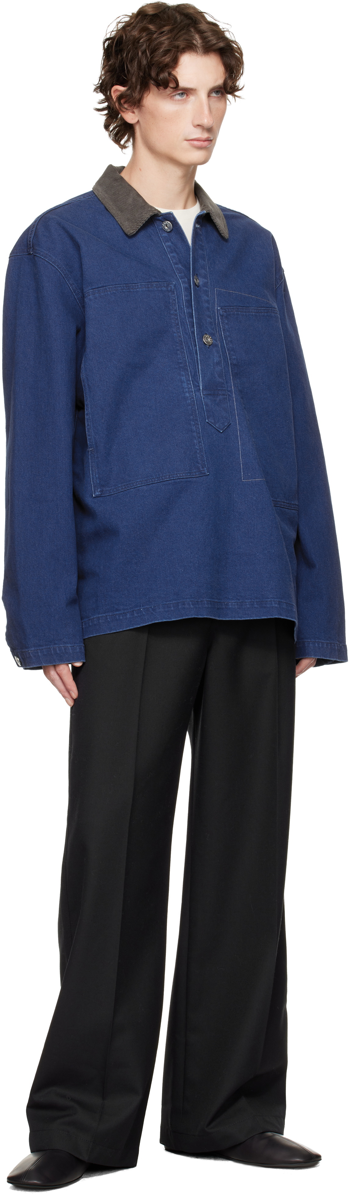 JW Anderson Blue Patch Pocket Denim Polo