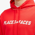 PLACES+FACES Men's Contrast Stitch Hoodie in Red