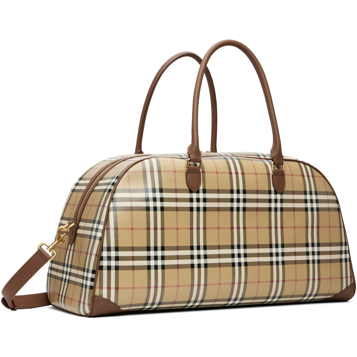 Burberry Beige Check Holdall Duffle Bag