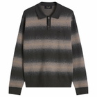 Dime Men's Striped Rugby Knit in Charcoal Multi