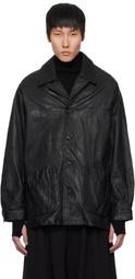 YOKE Black Car Leather Jacket