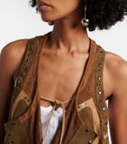 Isabel Marant Kelby studded patchwork suede vest