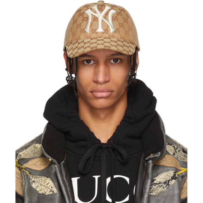 Photo: Gucci Brown NY Yankees Edition GG Supreme Patch Cap
