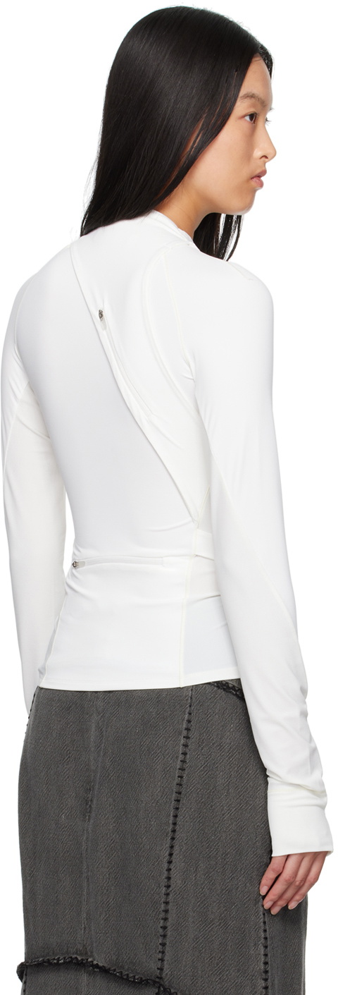 HYEIN SEO White Track Long Sleeve T-Shirt Hyein Seo