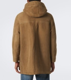 Yves Salomon Hooded shearling-lined suede parka