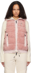 Moncler Grenoble Pink Padded Teddy Zip-Up Down Vest