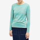 Armor-Lux Women's Long Sleeve Marinière Heritage T-Shirt in Infinity/Natural