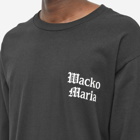 Wacko Maria Men's Tim Lehi Type 1 Long Sleeve Crew T-Shirt in Black