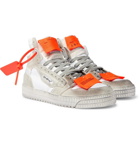 Off-White - Off-Court 3.0 Distressed Suede, Leather and Canvas High-Top Sneakers - White