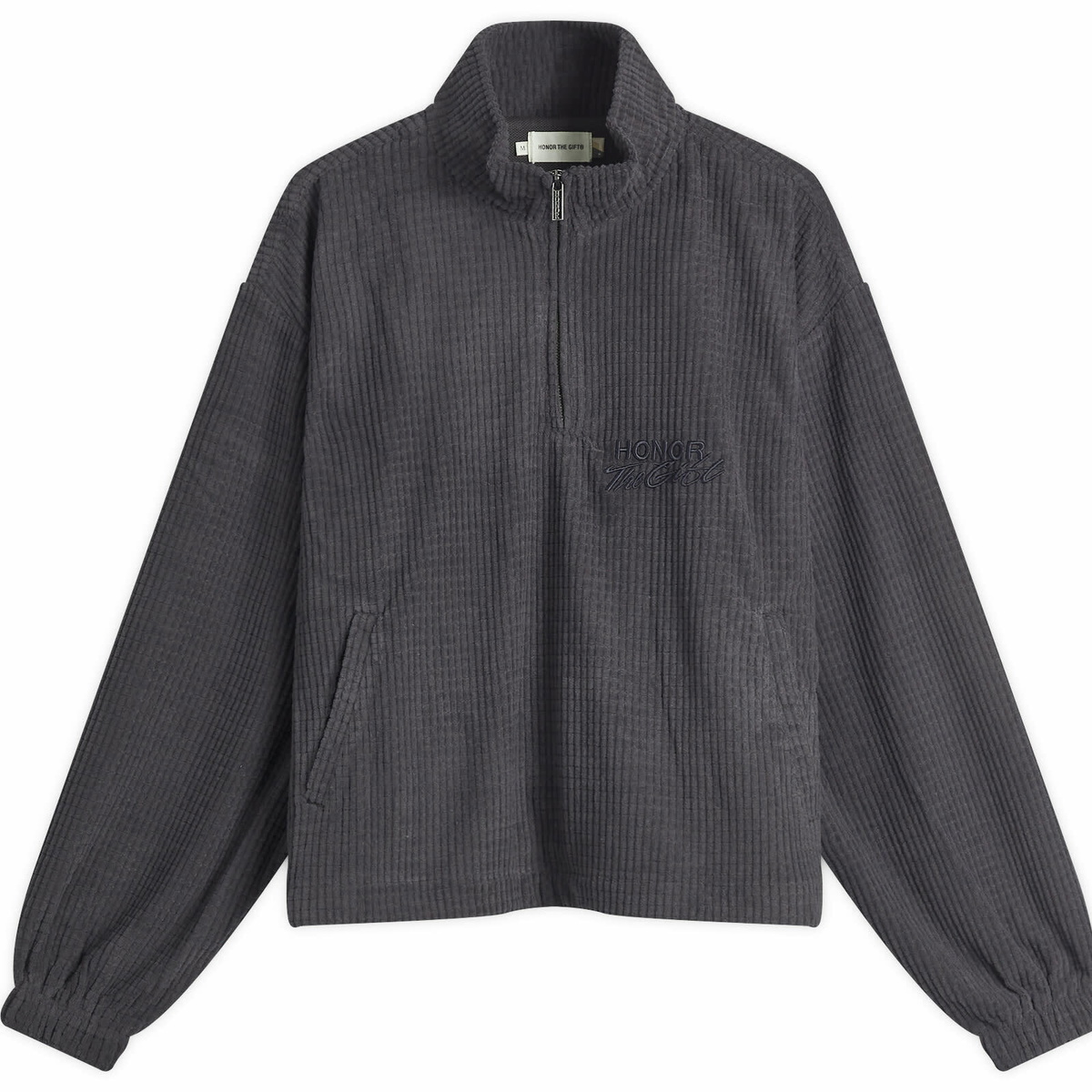Honor the Gift Men's Textured Knit Half Zip Sweatshirt in Black