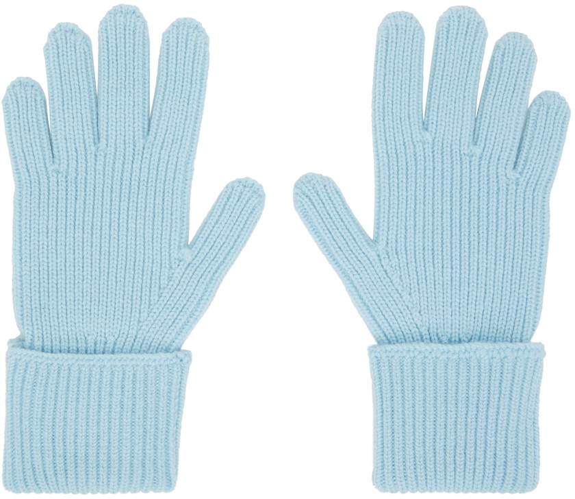 Versace Blue 90s Logo Gloves