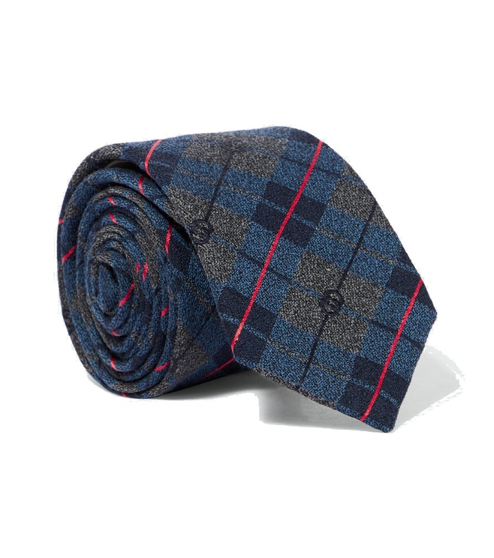 Photo: Gucci - Double G rhombus jacquard wool and silk tie