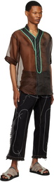 SC103 Black & Brown Sheer Shirt