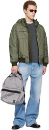 Stone Island Gray 9200010 Coated Nylon Metal ECONYL Backpack