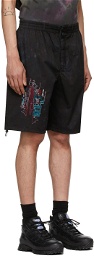 MCQ Black Bruised Tie-Dye Bloomer Shorts