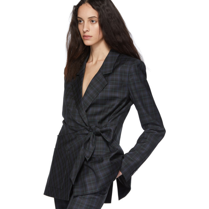 Tibi marvel plaid deals wrap jacket