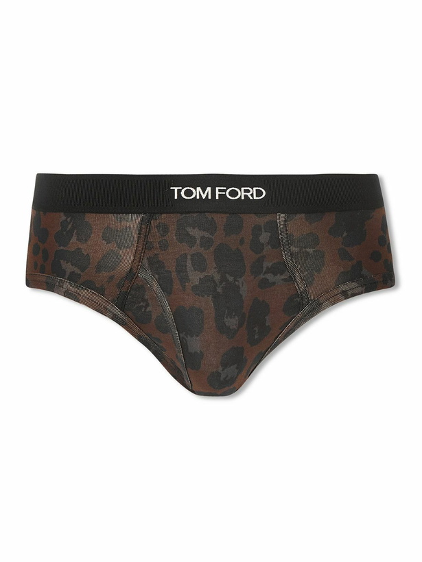 Photo: TOM FORD - Stretch-Cotton Briefs - Brown