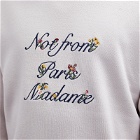 Drôle de Monsieur Men's Floral Logo Crew Knit in Ecru
