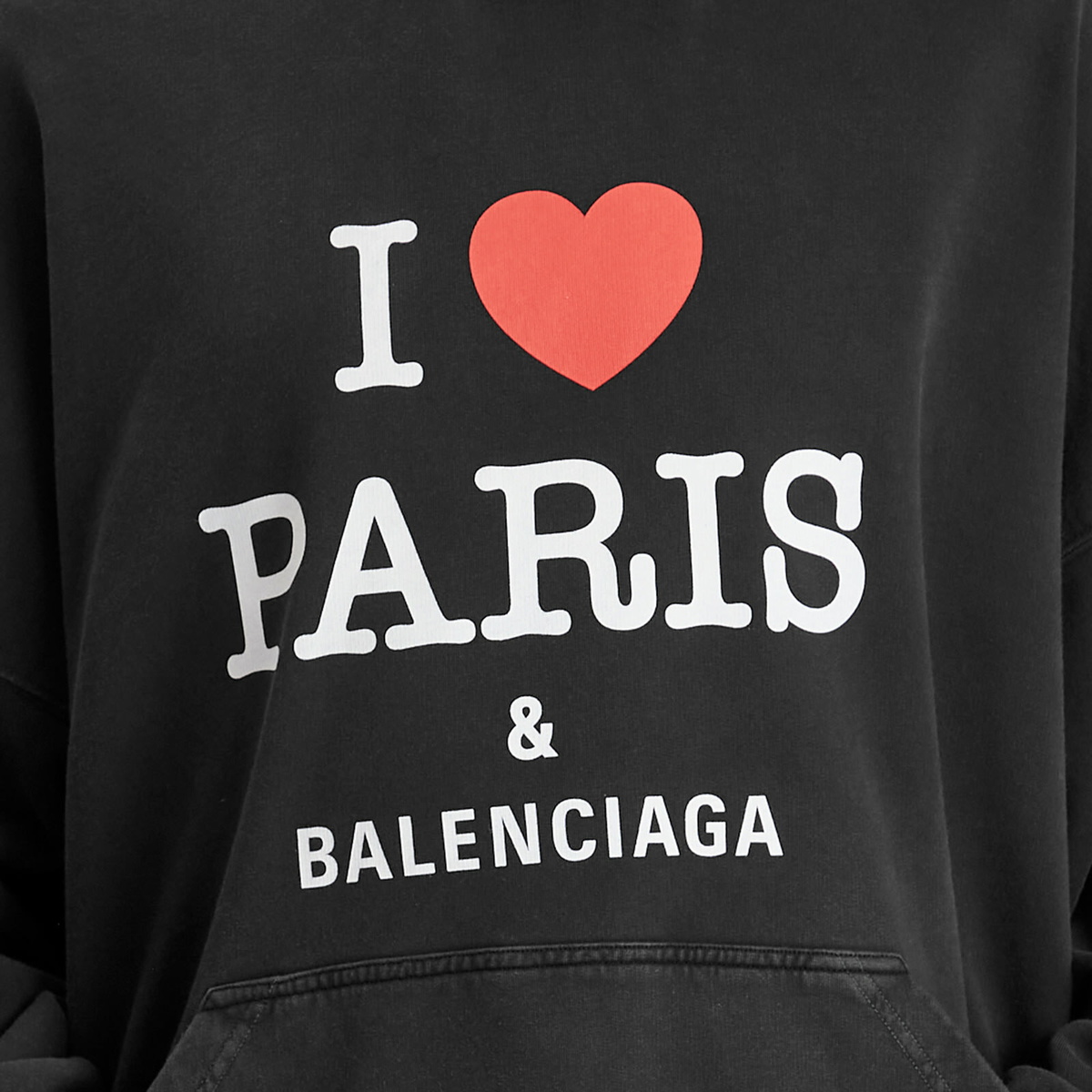 Balenciaga Men's I Heart Paris Logo Fit Hoodie in Faded
