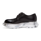 Alexander McQueen Black and Silver Tread Slick Derbys