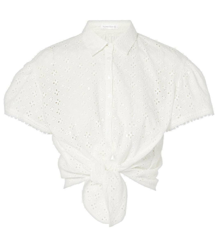 Photo: Poupette St Barth Cycas broderie anglaise cropped shirt