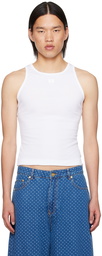 GANNI White Patch Tank Top