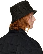 Bottega Veneta Black Intreccio Bucket Hat