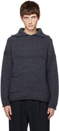 XENIA TELUNTS Gray Rolled Edges Sweater