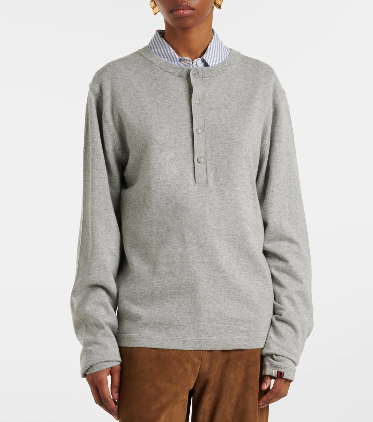 Extreme Cashmere Herman cotton and cashmere Henley shirt extreme