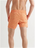 FRESCOBOL CARIOCA - Sport Slim-Fit Short-Length Printed Swim Shorts - Orange