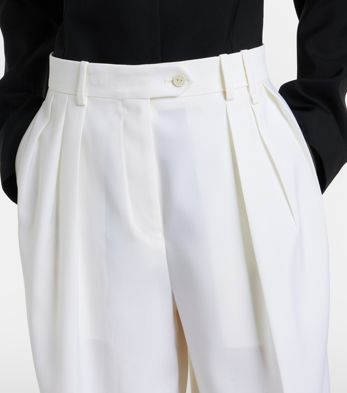 Calvin Klein Collection Alexandra pleated wool wide-leg pants