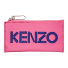 Kenzo Pink Logo Zip Card Holder