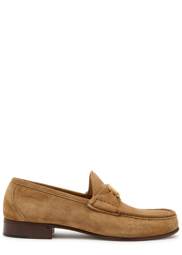 Photo: Valentino Garavani Signature Vlogo Suede Loafer Tan