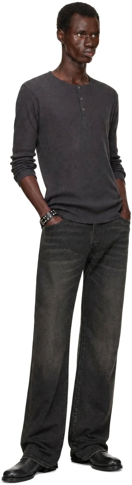 RRL Black Straight Fit Jeans