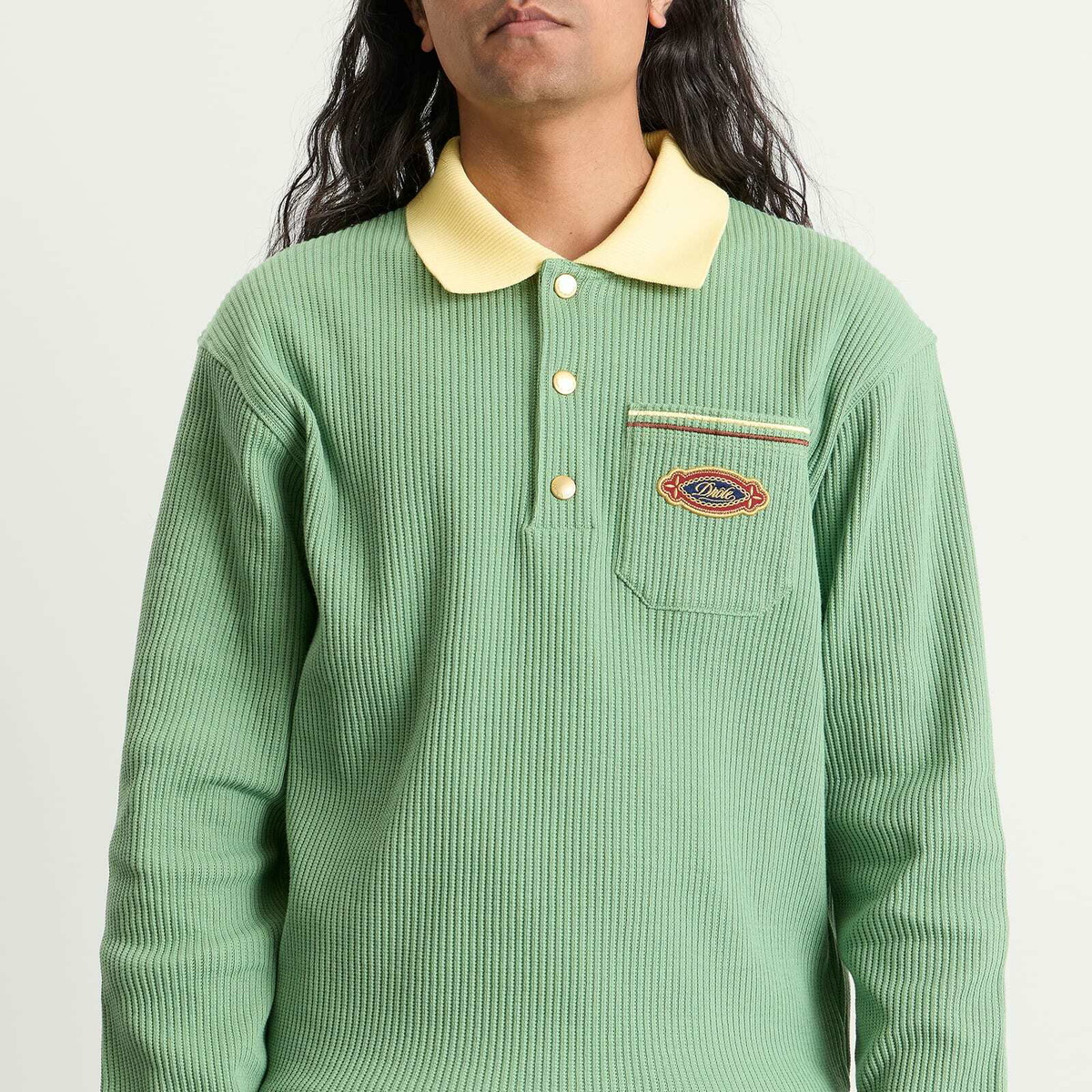 Drôle de Monsieur Men's Polo Rugby Shirt in Light Green