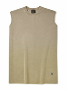 Rick Owens - Moncler Tarp Logo-Appliquéd Distressed Cotton-Blend Jersey Sleeveless Sweatshirt - Brown