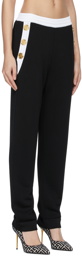 Balmain Black Knit Turned Up Six-Button Lounge Pants