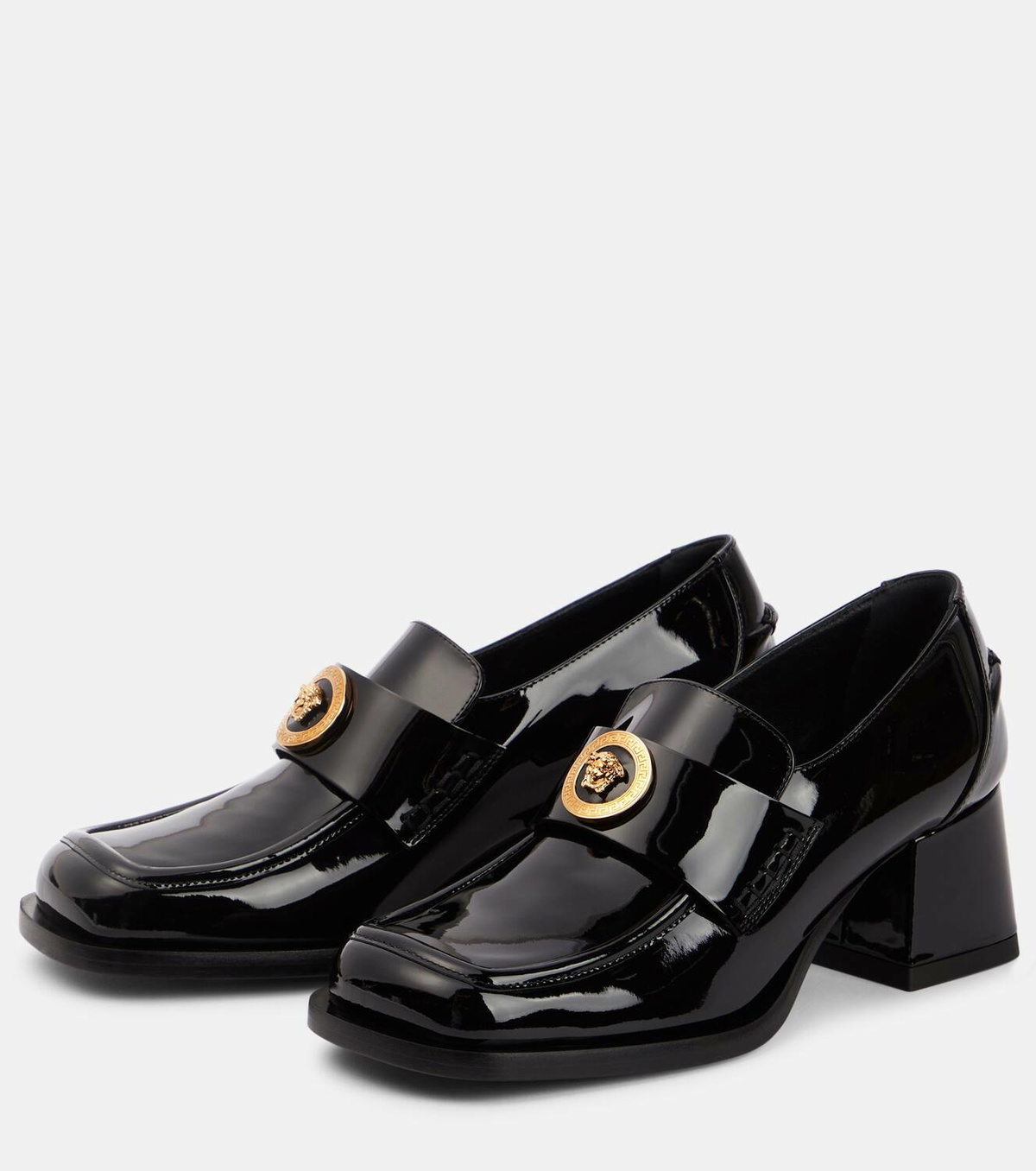Versace Alia patent leather loafer pumps Versace