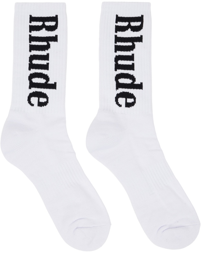 Photo: Rhude Black & White RH Vertical Socks